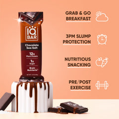 IQBAR barra abierta revelando interior rico en nueces y fibra para saciedad