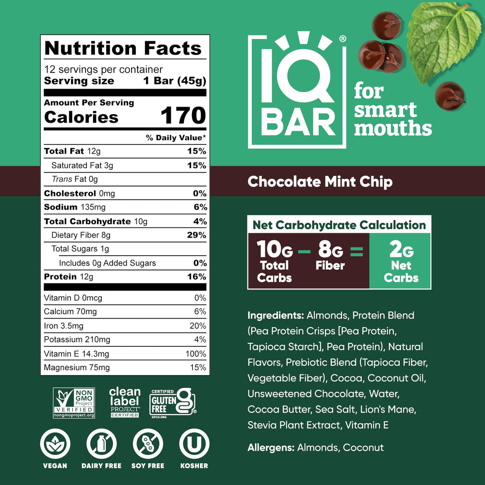 IQBAR caja de 36 unidades mostrando stock para semanas de snacks