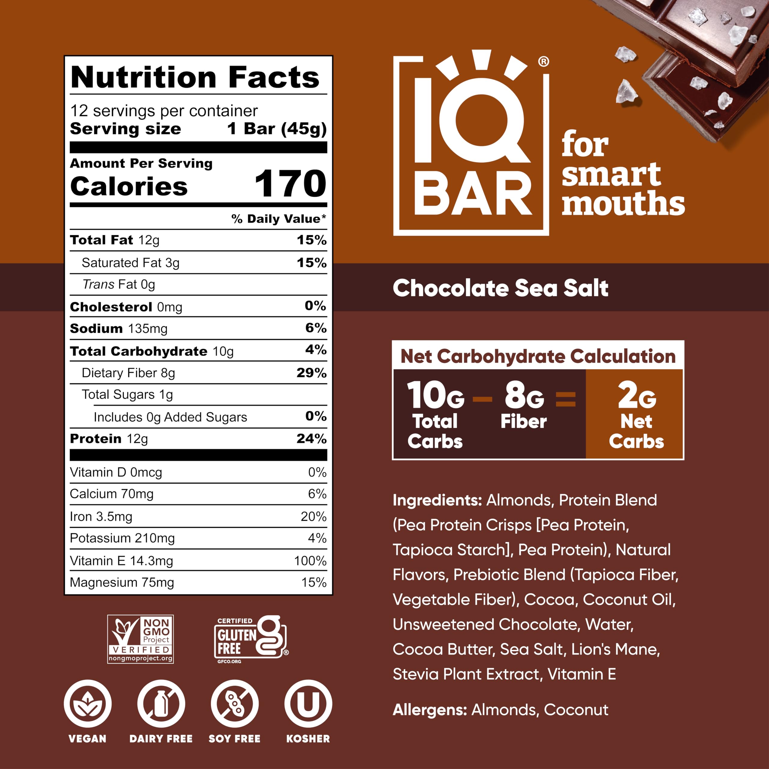 IQBAR textura de chocolate y sal marina primer plano que destaca sabor y calidad