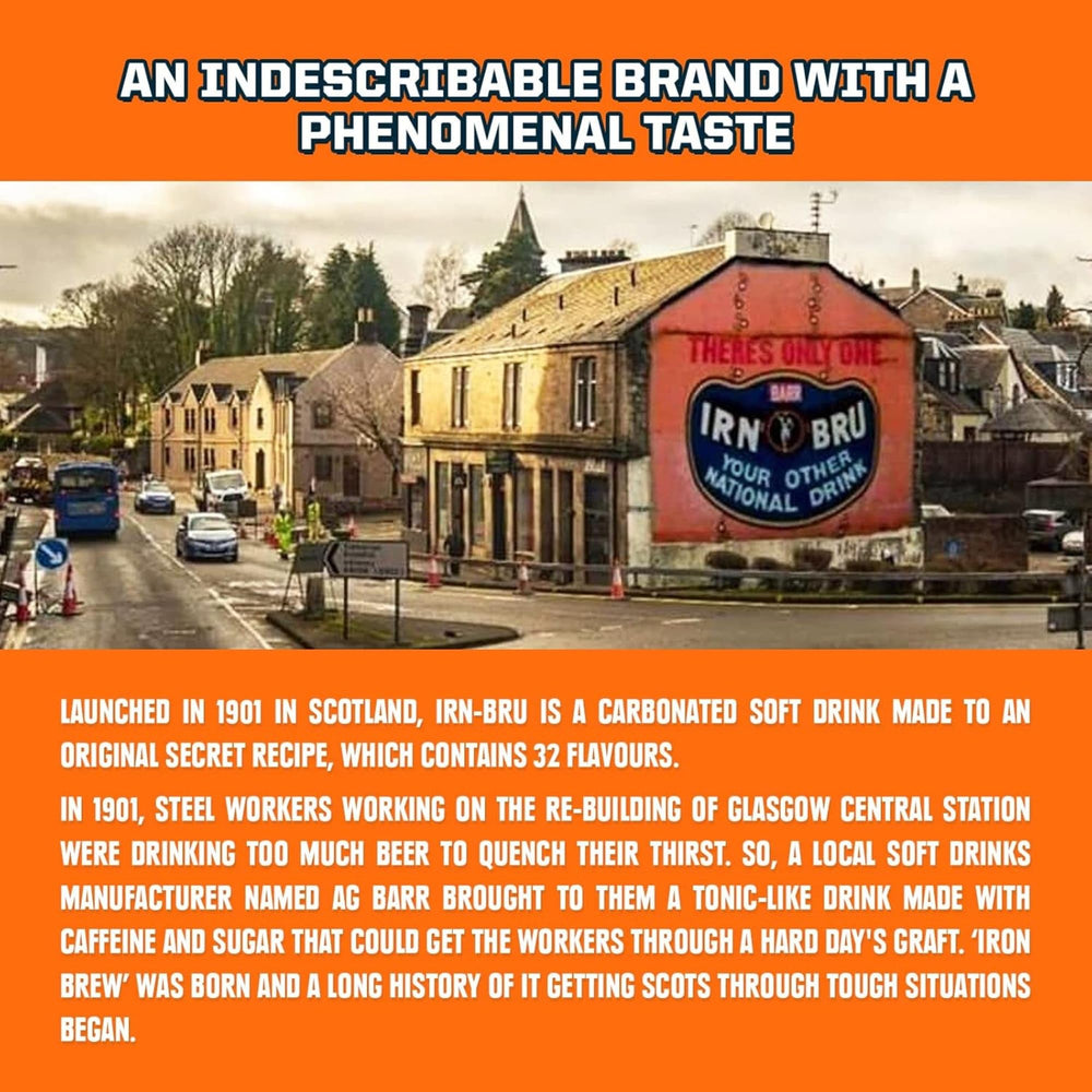 IRN-BRU pack presentado como regalo para ocasiones y detalles