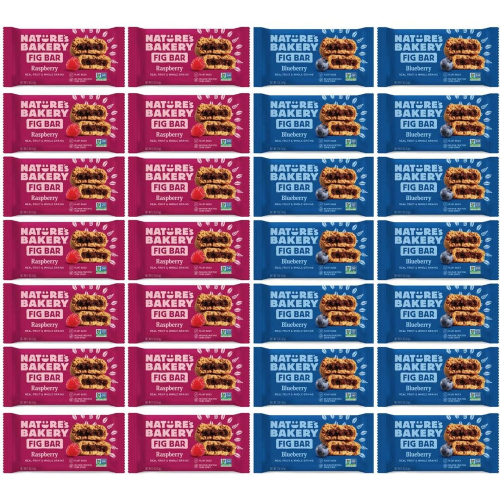 iron shield frente del paquete Nature's Bakery con 32 paquetes dobles beneficios de porciones