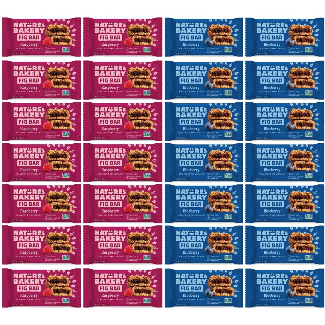 iron shield frente del paquete Nature's Bakery con 32 paquetes dobles beneficios de porciones