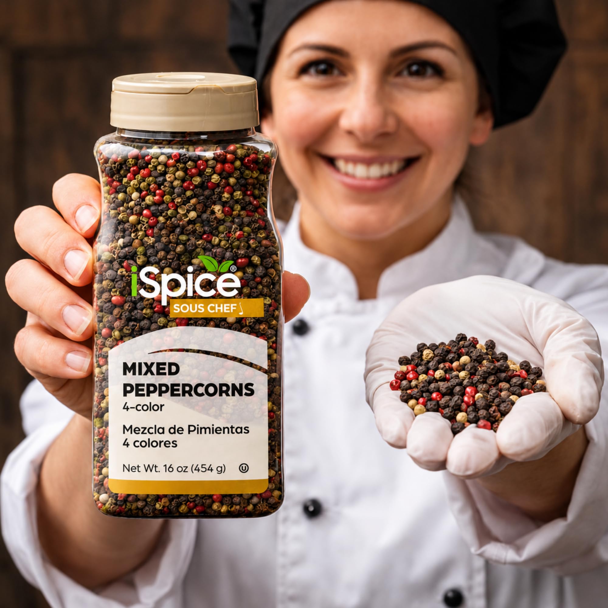iSpice espolvoreado sobre ensalada mostrando aplicación y mejora de sabor