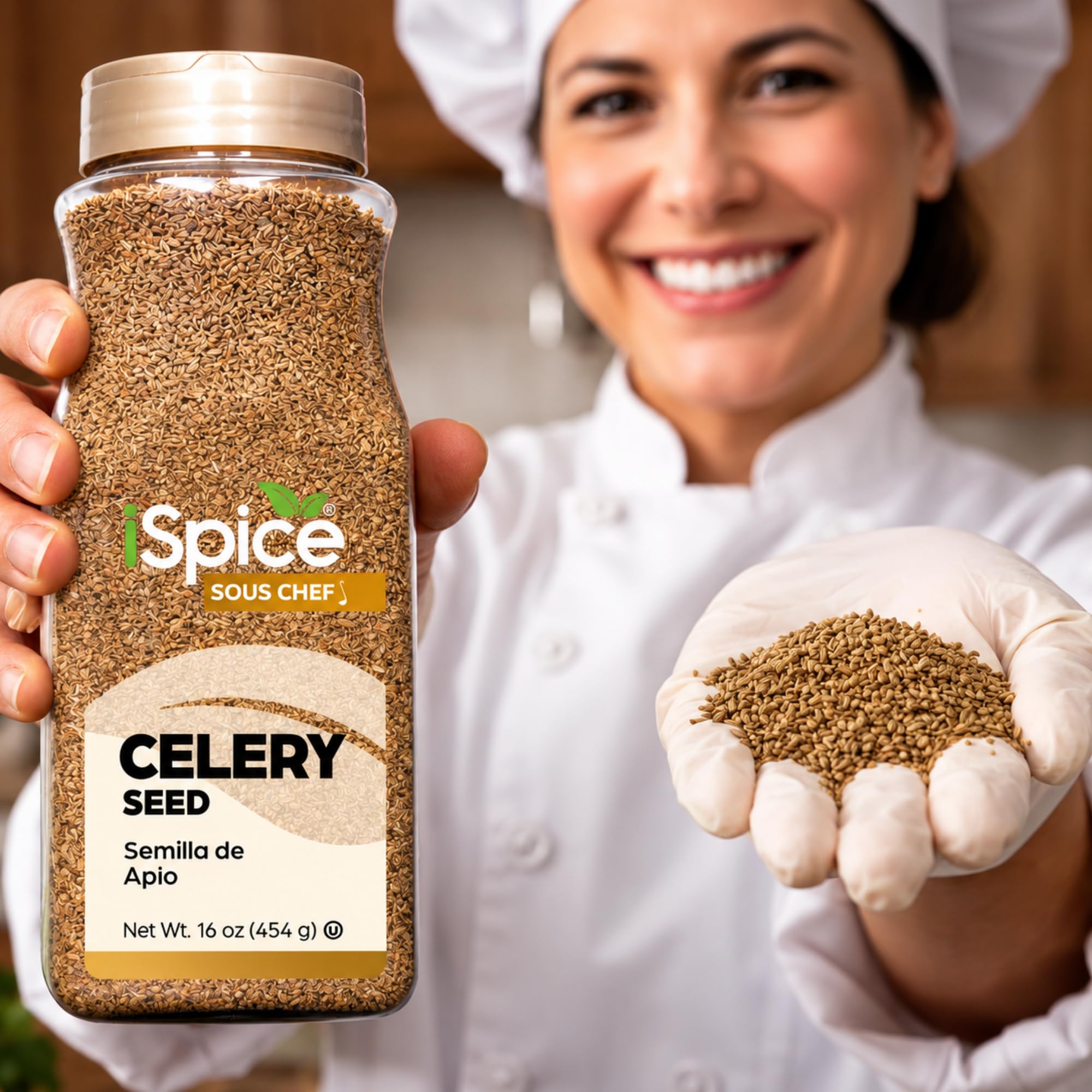 iSpice semillas de apio infusionando en sopa, realza sabor del caldo