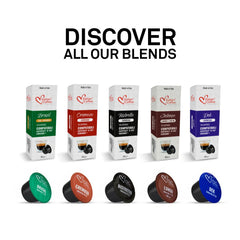 Italian Coffee For Espresso Lovers cápsulas en caja abierta para almacenamiento fácil
