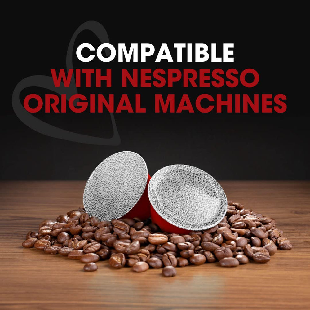 Italian Coffee Pods crema espesa sobre espresso, textura y aroma notable