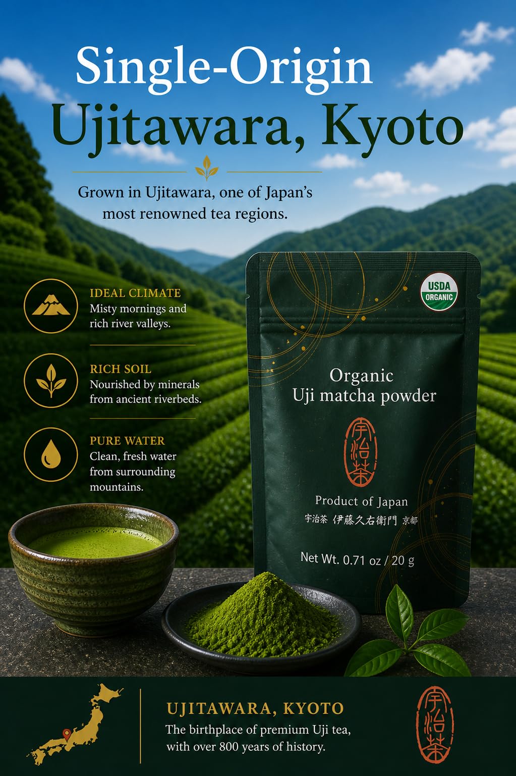 ITOHKYUEMON molino de hierro tradicional preserva aroma
