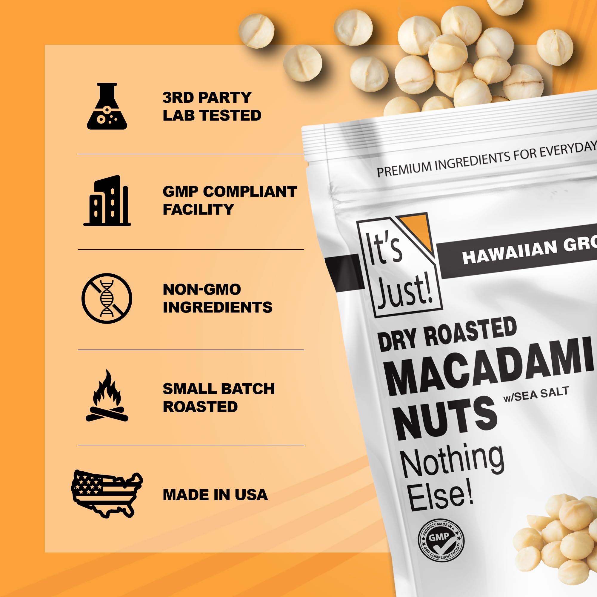It's Just sal marina en las nueces realzando sabor natural