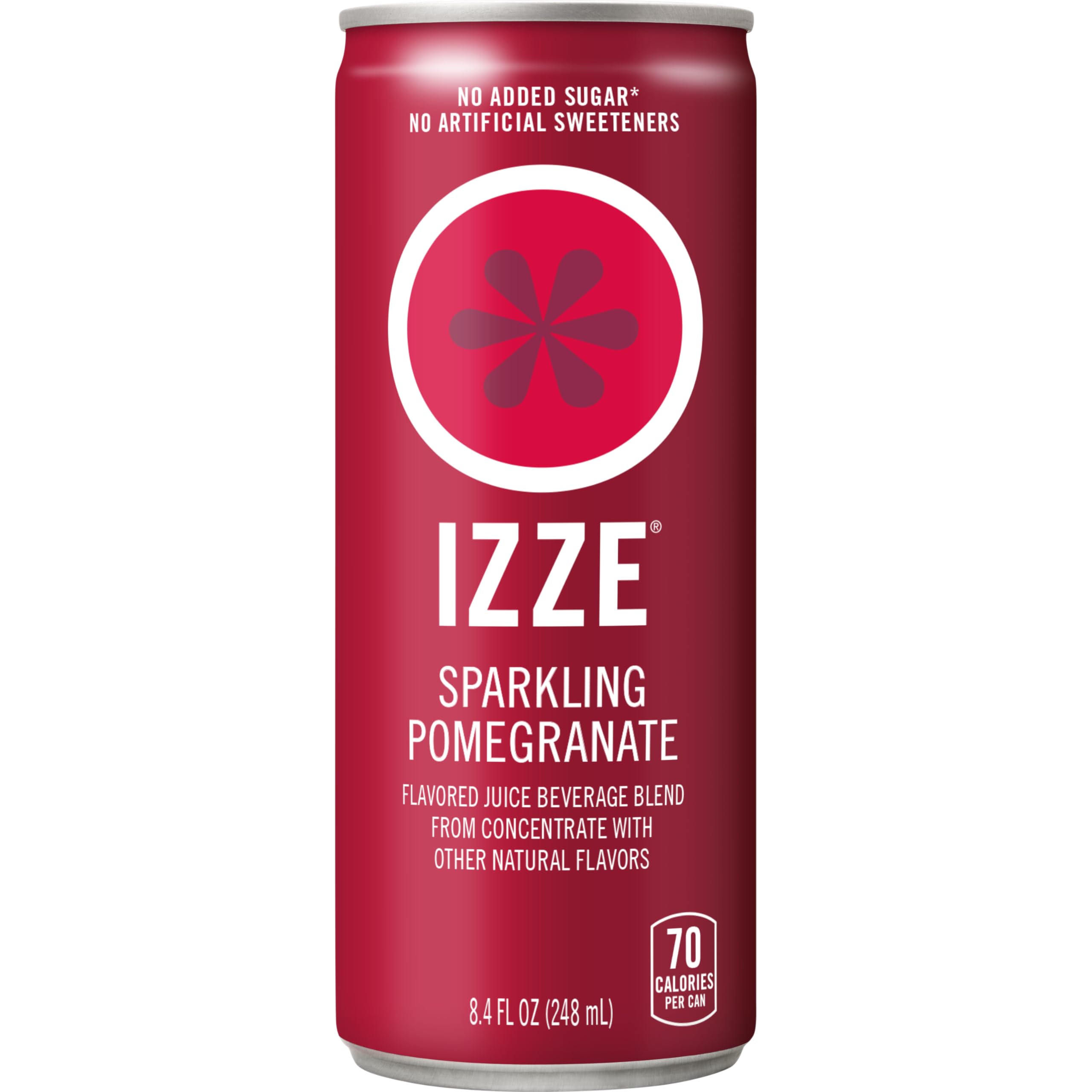 IZZE lata abierta con hielo demostrando servicio frío y apetecible