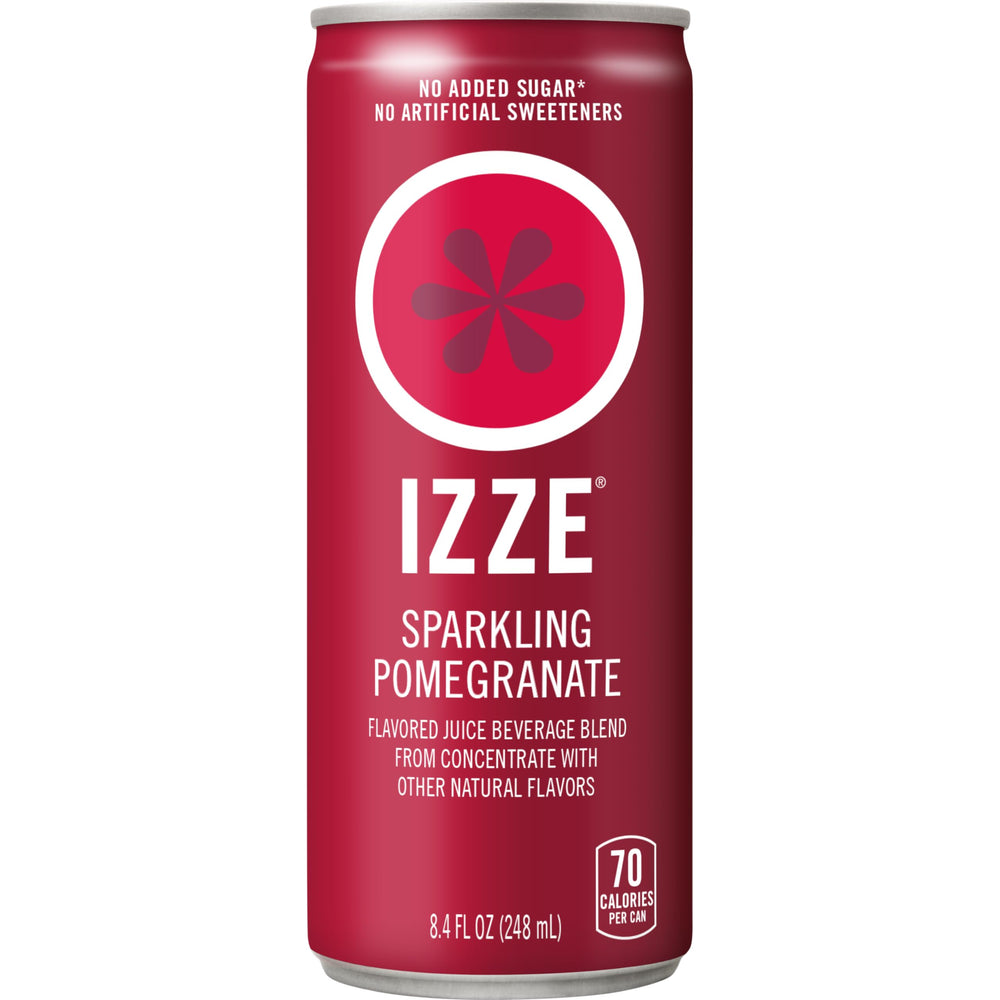 IZZE lata abierta con hielo demostrando servicio frío y apetecible