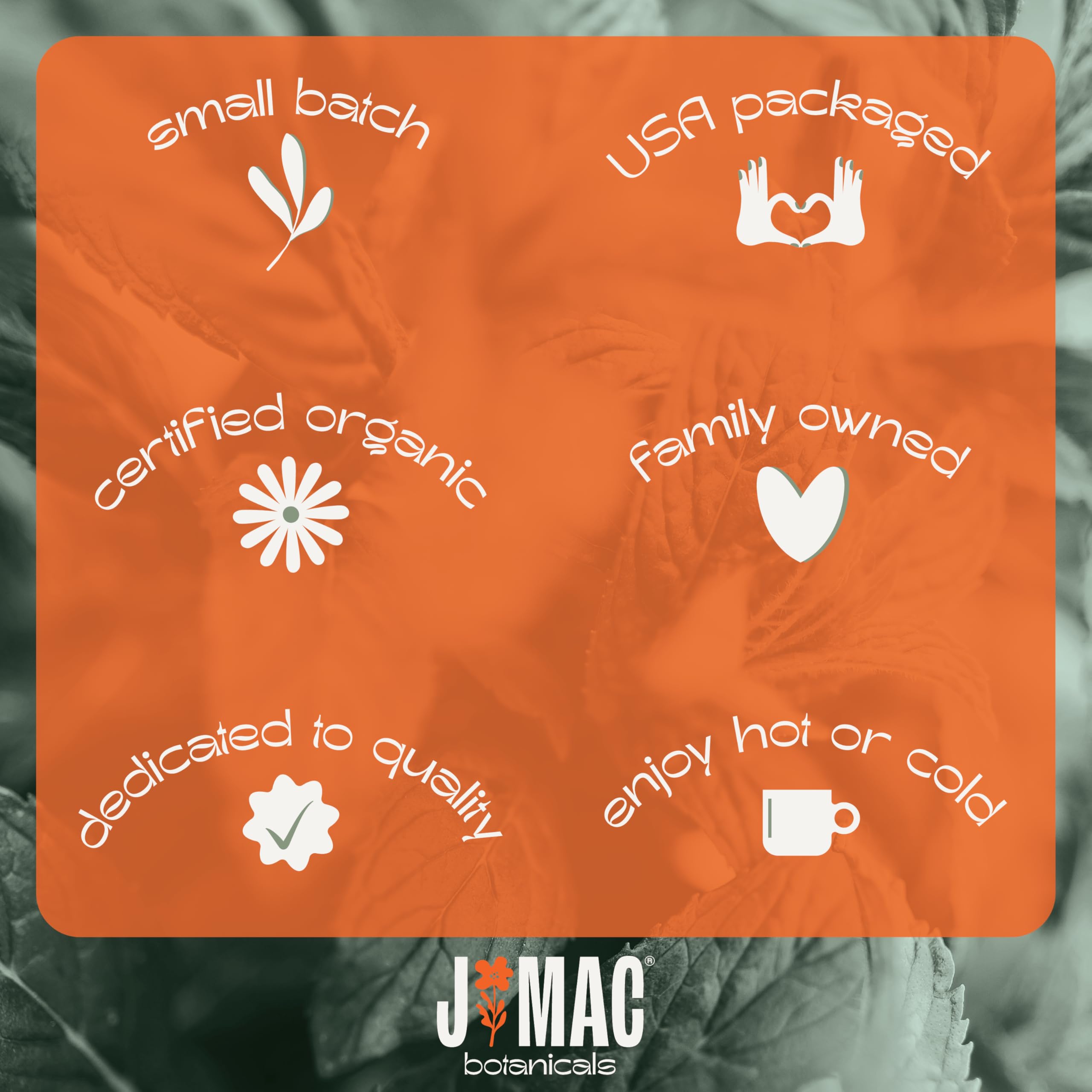 J MAC BOTANICALS infusión en taza para una preparación sencilla y aromática