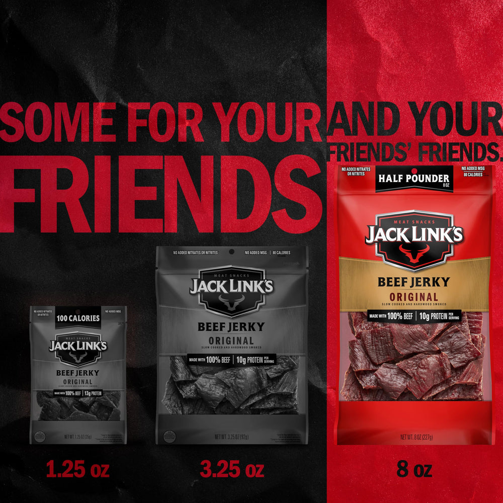 Jack Link's jerky dentro de mochila demostrando portabilidad y energía