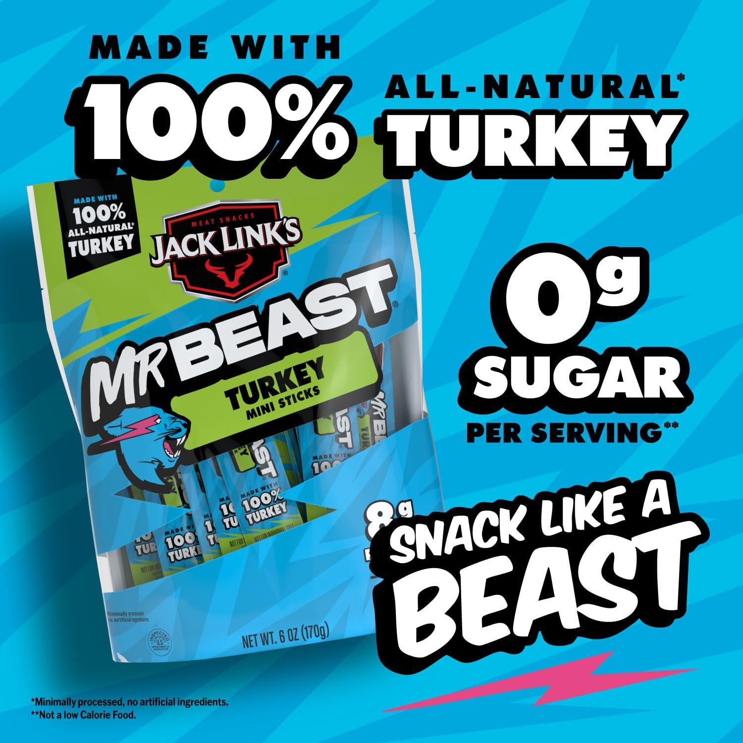 Jack Link's MrBeast palito envuelto individualmente para higiene