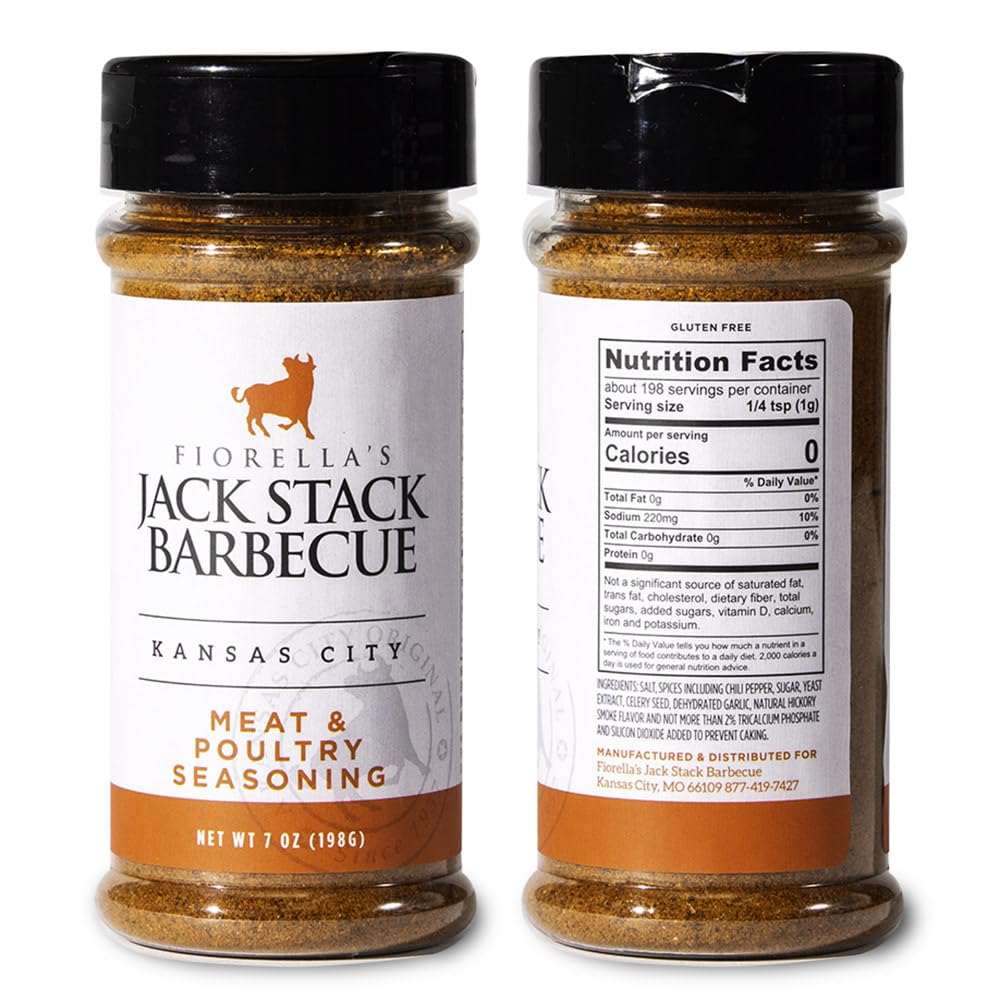 Cierre de etiqueta Jack Stack mostrando ingredientes y origen Kansas City
