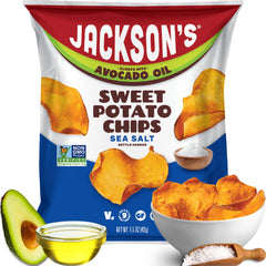 Jackson's frente del empaque mostrando la marca y beneficio de snack crujiente