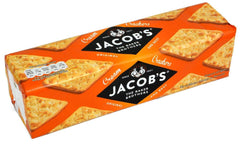 Jacob's imagen frontal del paquete mostrando galletas crujientes lista para acompañar