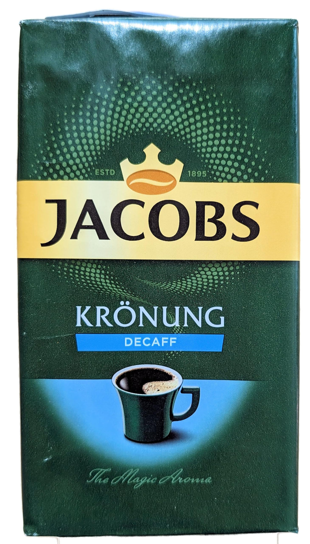 Jacobs Kronung detalle de molido mostrando textura perfecta para filtros