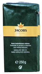 Jacobs Kronung bolsa 250 g junto a taza para comparar tamaño práctico