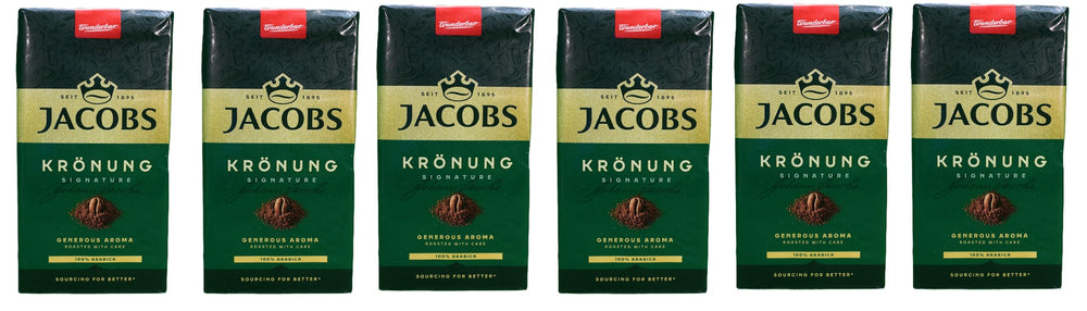 Jacobs Kronung detalle de la etiqueta que destaca la mezcla seleccionada