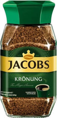 Jacobs frasco frontal del café instantáneo 200 g mostrando la etiqueta y conveniencia