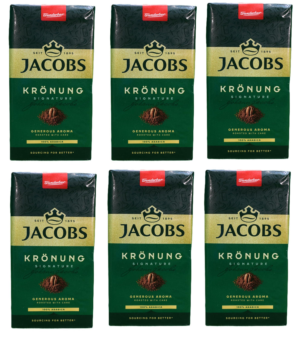 Jacobs Kronung frente del paquete mostrando diseño y conveniencia de compra