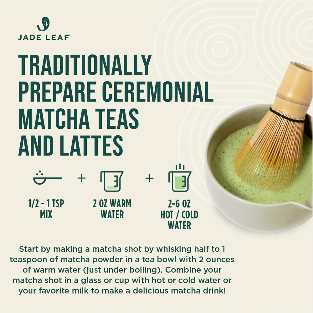 Jade Leaf bol ceremonial con matcha espumado para preparación tradicional
