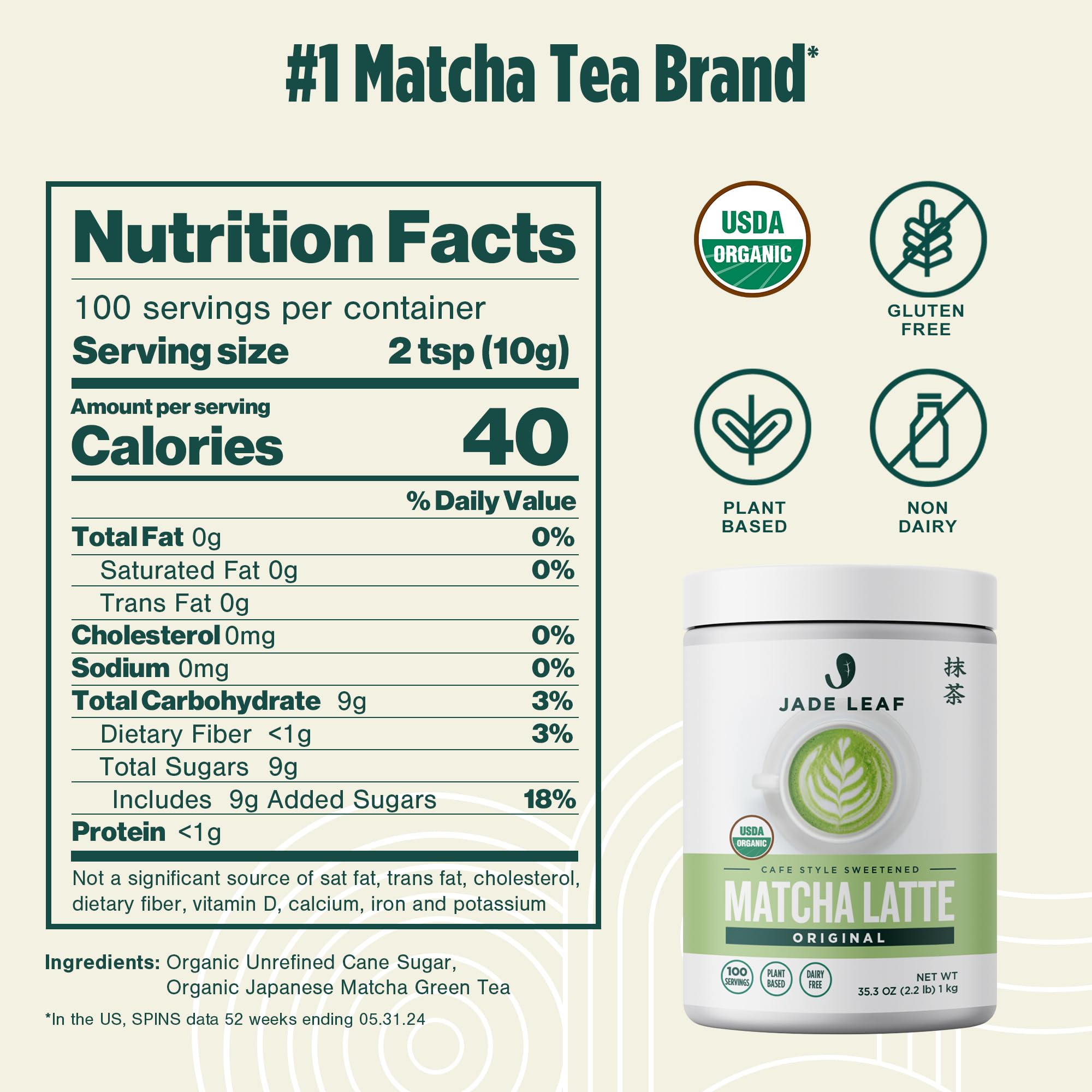 Jade Leaf Matcha polvo de textura fina, fácil de disolver y sin grumos