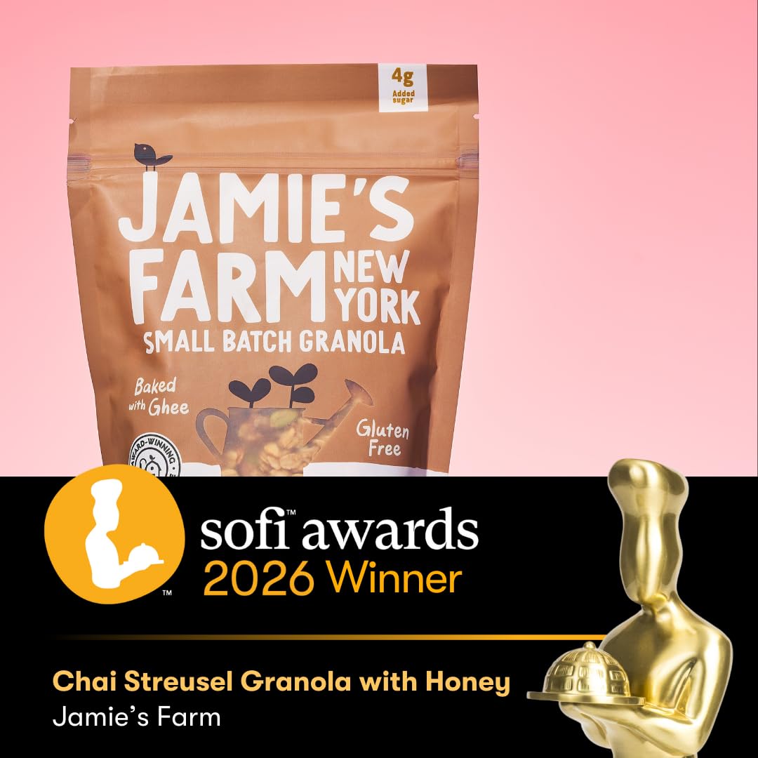 Jamie’s Farm etiqueta con lista de ingredientes orgánicos, beneficio: transparencia y origen