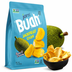 Jans empaque frontal de Jackfruit Chips mostrando conveniencia