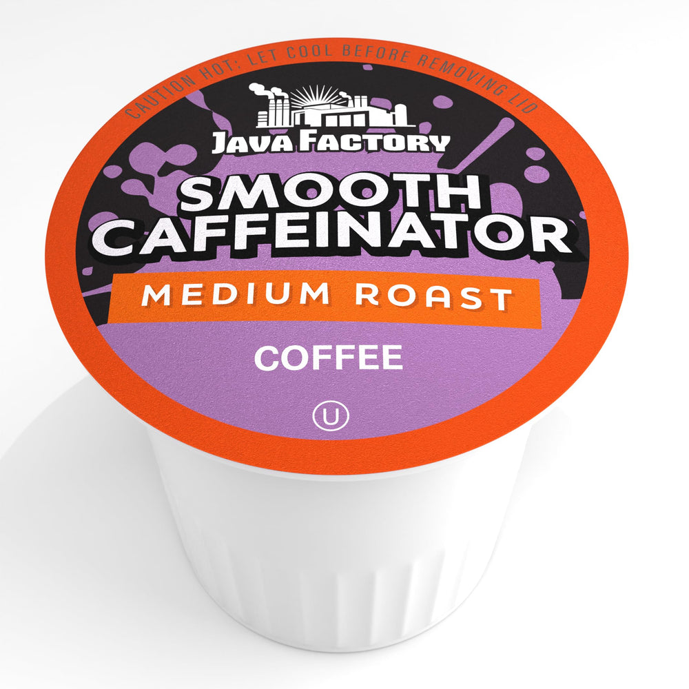 Java Factory cápsula colocada en Keurig demostrando compatibilidad rápida