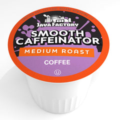Java Factory cápsula colocada en Keurig demostrando compatibilidad rápida