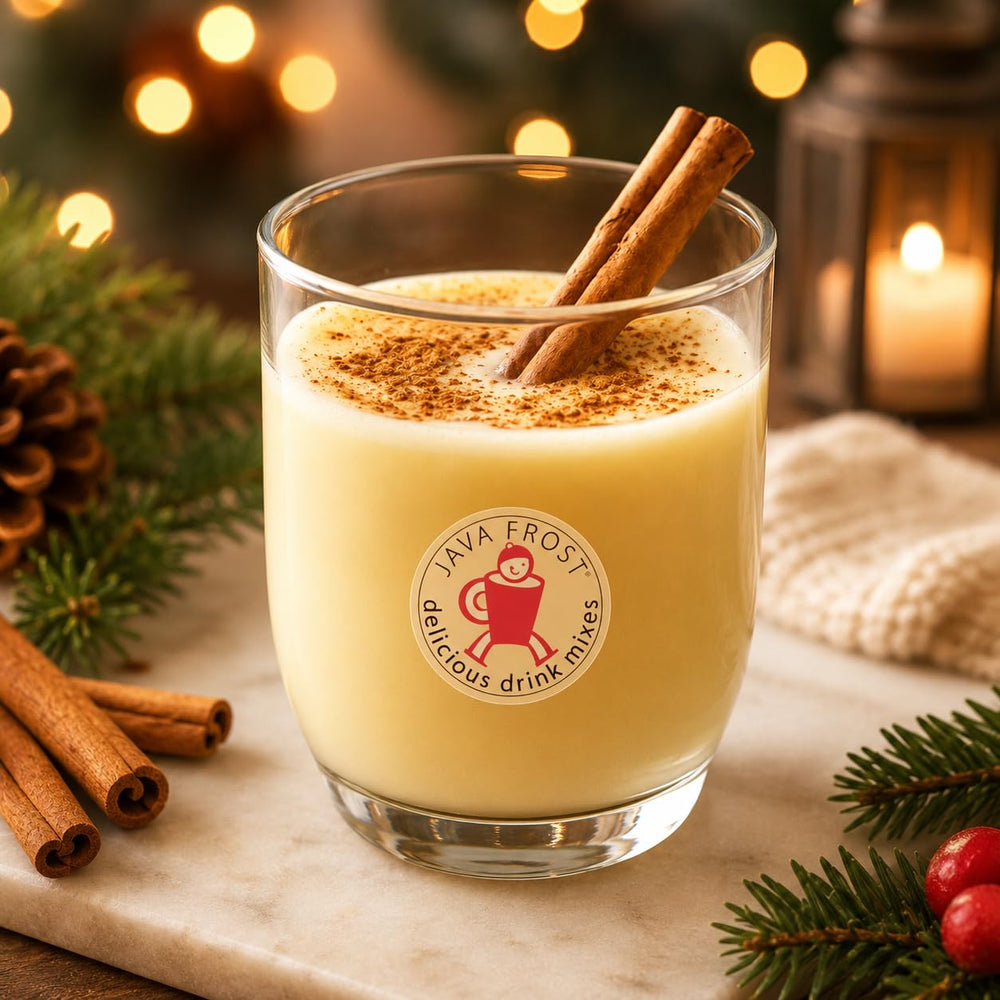 Java Frost polvo junto a leche y especias, sugiere preparación rápida