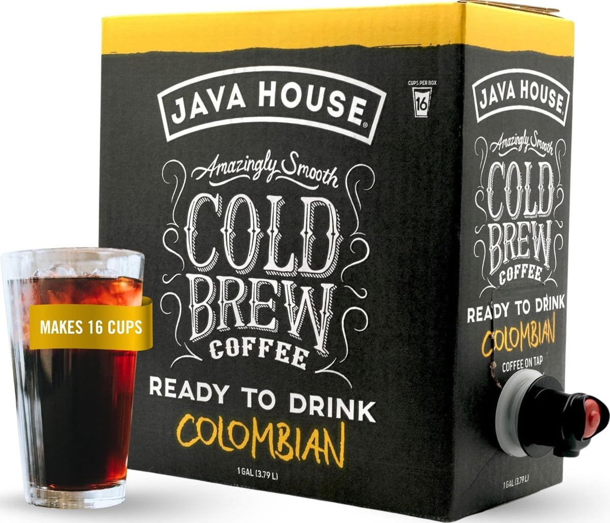 Java House frente de la caja mostrando el diseño y facilidad de servicio