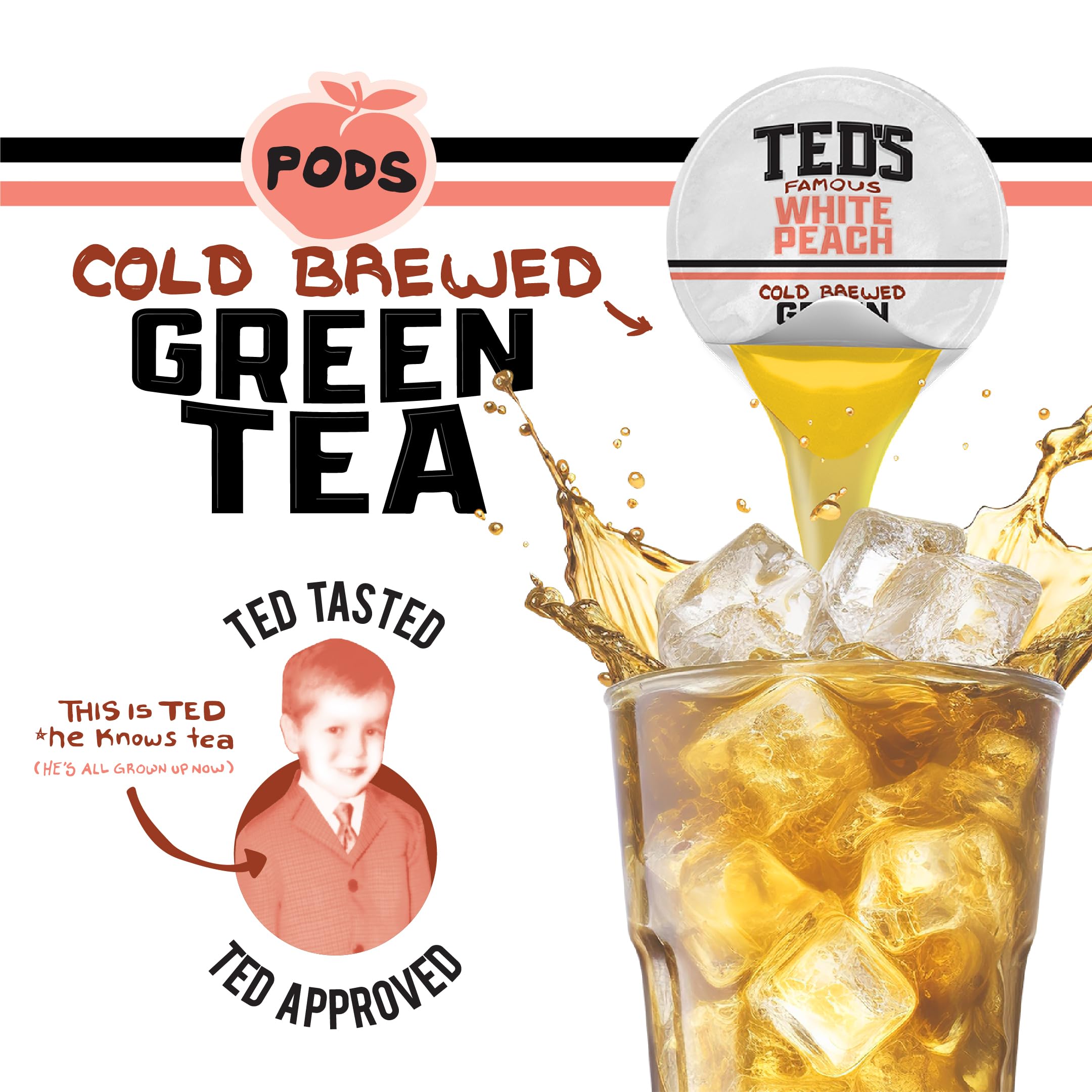 Java House varias cápsulas de Ted's Tea sobre mesa de cocina para uso diario