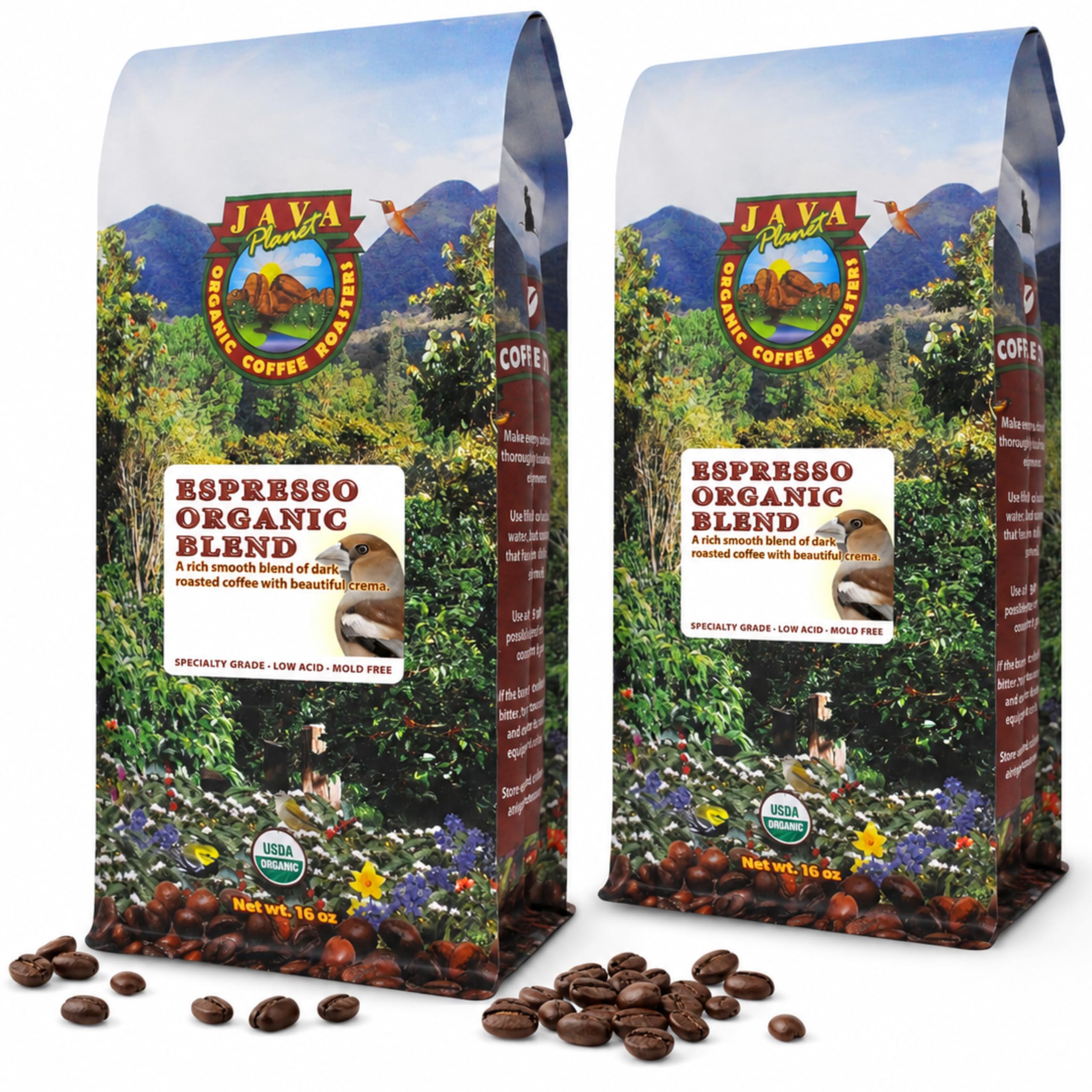 Java Planet frente del empaque mostrando tamaño y marca, garantía de calidad