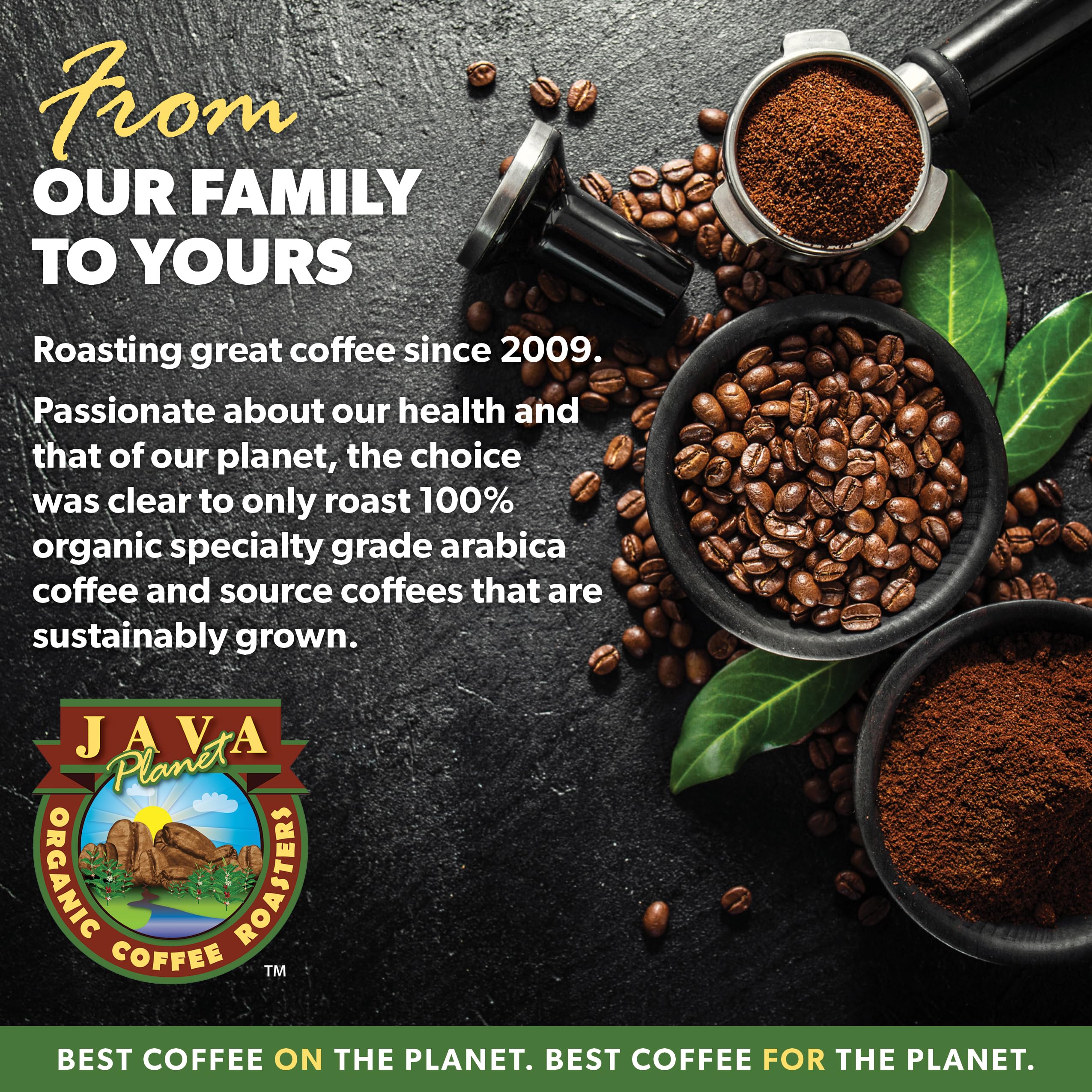 Java Planet café servido en prensa francesa con cuerpo y crema