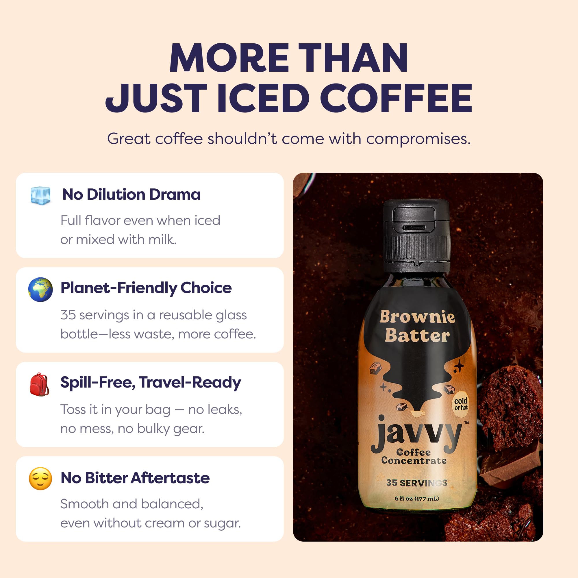 Javvy etiqueta con ingredientes y beneficios para decidir compra