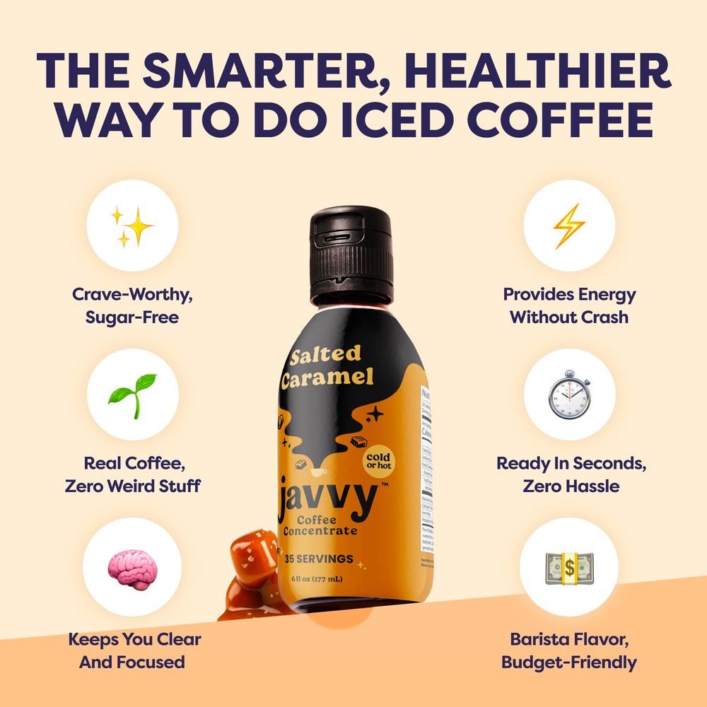 Javvy vaso de cold brew con hielo resaltando sabor refinado