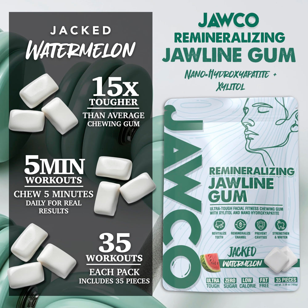 JAWCO primer plano de textura del chicle que destaca la resistencia y durabilidad