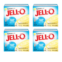 Jell-O caja frontal mostrando sabor limón y conveniencia