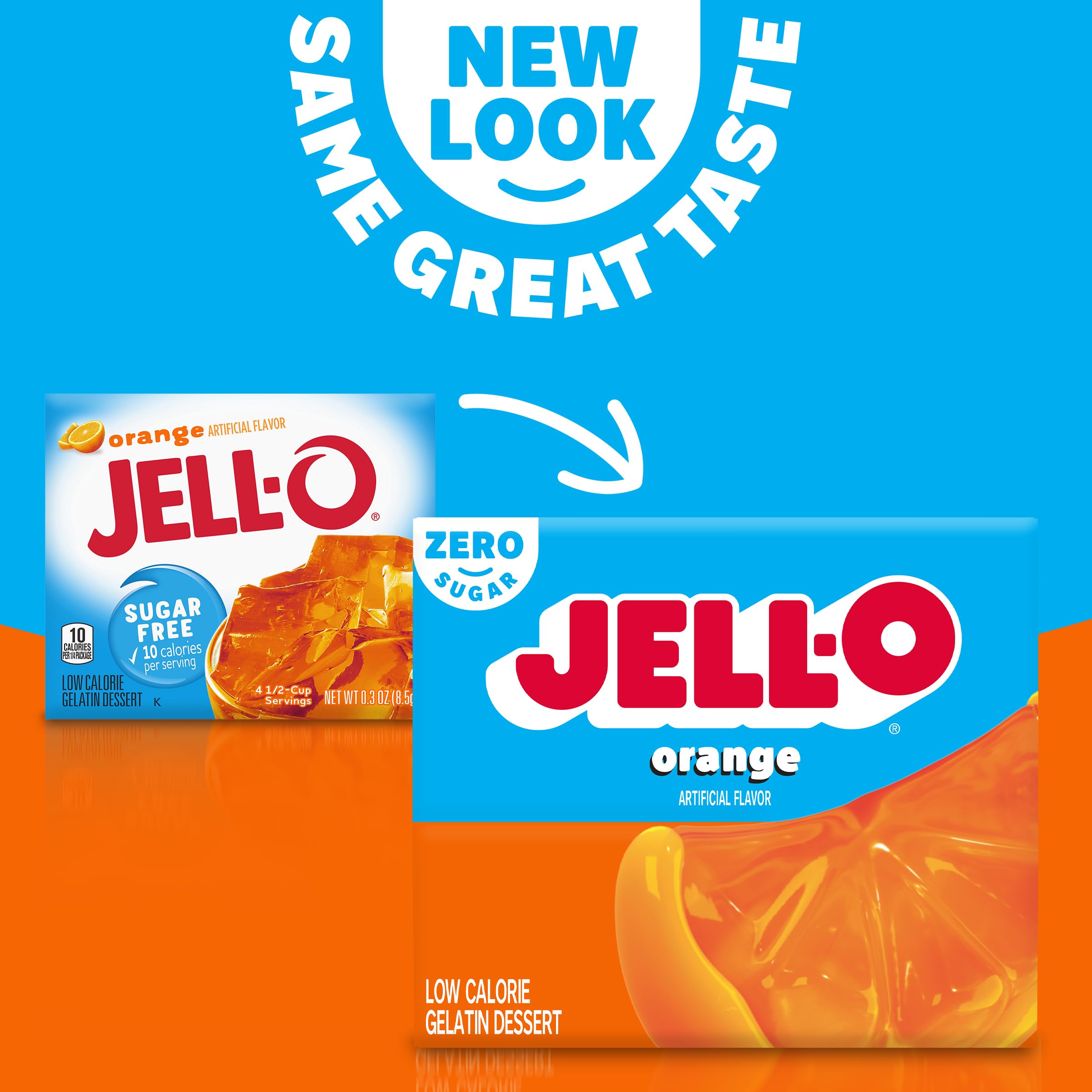 Jell-O sobre abierto con polvo, preparación rápida y sin azúcar