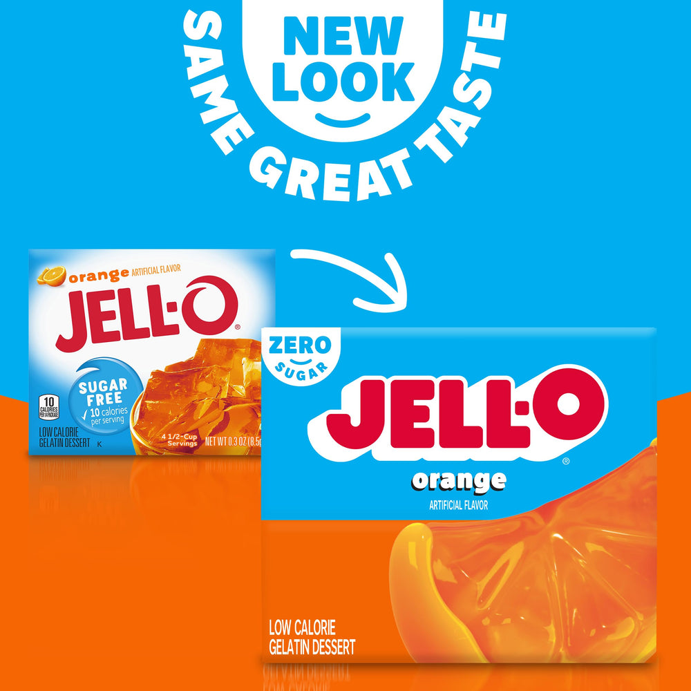 Jell-O sobre abierto con polvo, preparación rápida y sin azúcar