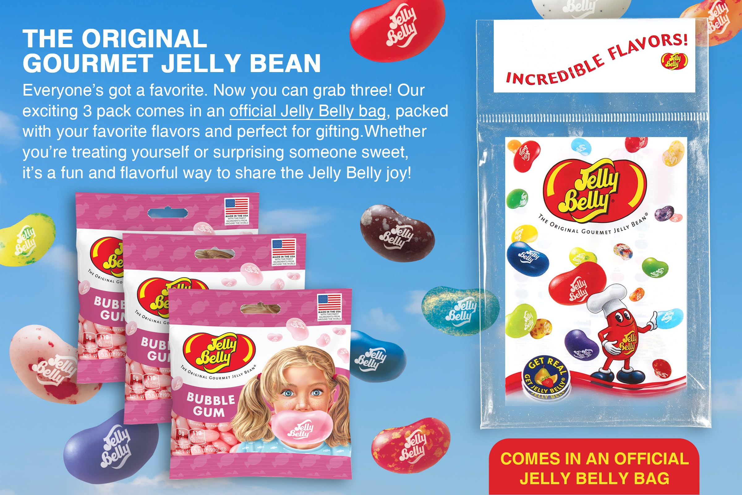 Jelly Belly bolsa abierta con jelly beans, ideal para servir y compartir en eventos