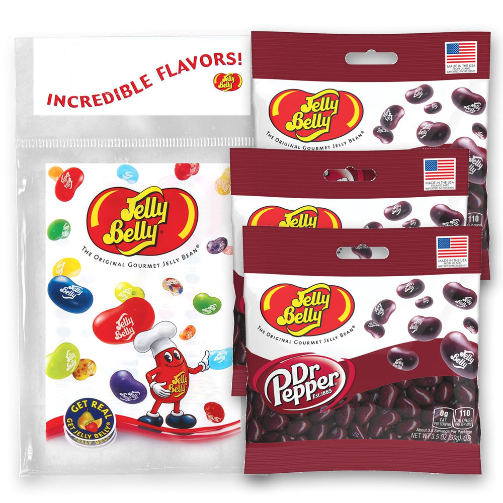Jelly Belly paquete Dr. Pepper al frente mostrando diseño y portabilidad