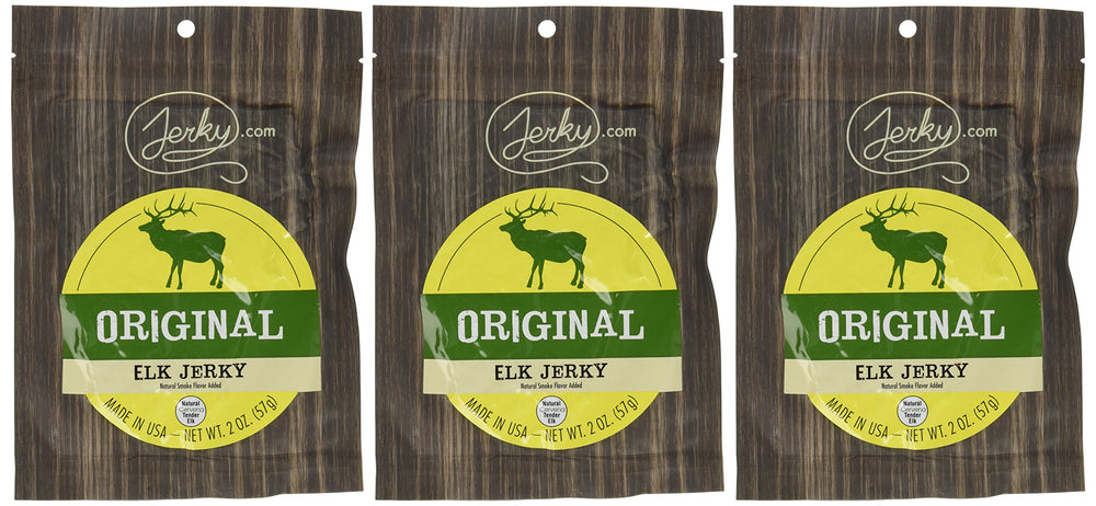 Jerky.com alce junto a regla para comparar tamaño y porción