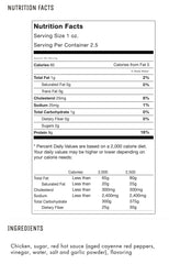 Bolsa abierta Jerky.com Buffalo Wing con tiras listas para comer, ideal para llevar