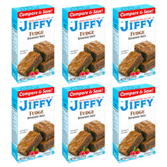 Jiffy pop brownies horneados en plato, textura fudgy lista para servir y compartir