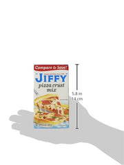 Jiffy pizza horneada con corteza dorada que invita a comer