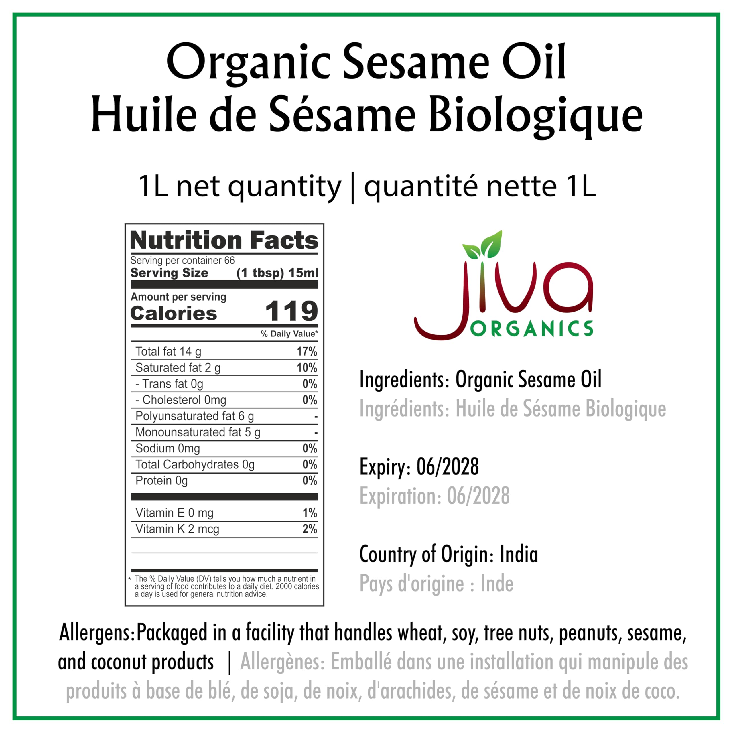 Jiva Organics detalle textura del aceite mostrando color y consistencia