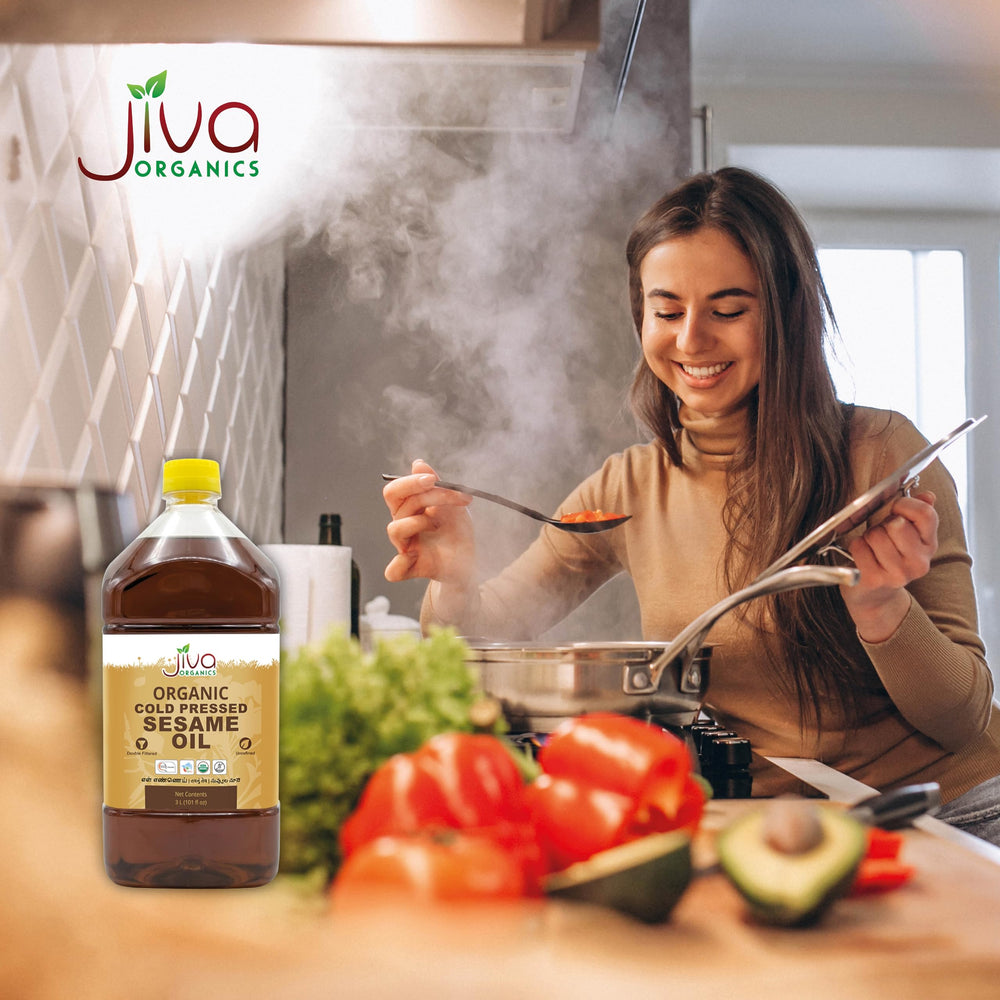 Jiva Organics masaje capilar con aceite para brillo y suavidad